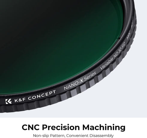 K&F Concept 55mm Variable ND Lens Filter - ND32-ND512 (5-9 Stops) Adjustable with 28 Multi-Layer Coatings for Camera