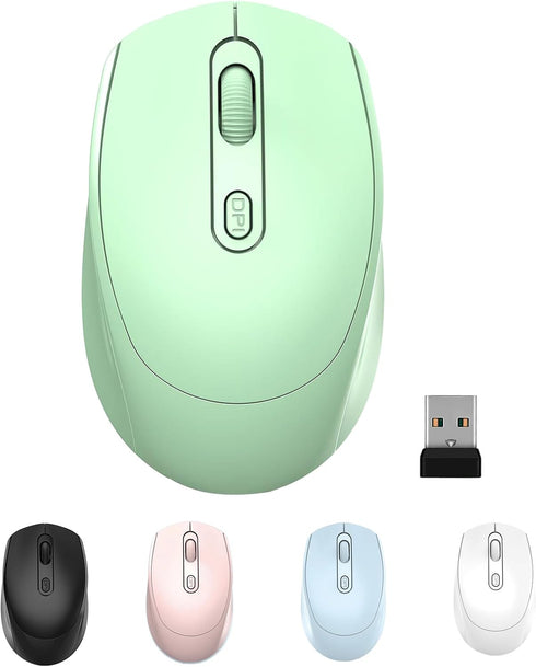 ONE-UP Wireless Mouse, 2.4G + Bluetooth, Rechargeable Battery, Silent, Portable, USB Nano Receiver for Laptop,
