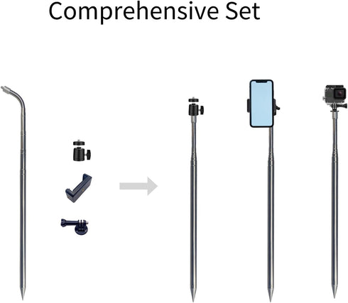 Golf Monopod Selfie Stick, Portable Phone Camera Spike Stake for Recording Golf Swing, Training Aid