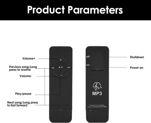 GLOGLOW MP3 MP3 64GB Player, Portable Lossless Sound Music Player Support Up to Mini Music Player for Students Running