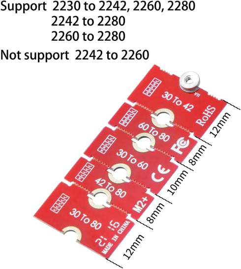 JOYJOM Nvme NGFF M.2 2230 to 2242 Adapter, 2230 to 2280 Adapter, 2230 to 2260 Extender, Support 2240 to 2280, 2260 to 2280 M2 Adapter