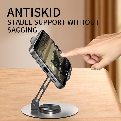 Generic 360 17 16 Universal Metal Cell Phone Stand, Multi-Angel Adjustable Rotation Non-Slip Metal Phone Stand