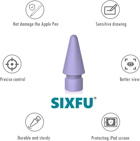 SIXFU 6 Pack 1st 2nd Tips for Apple Pencil tip, Apple Pen Tip Compatible with iPad Pencil Tip with Cover Case for Apple