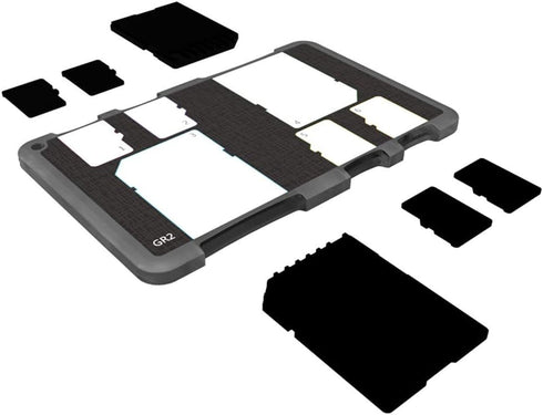6 Slots SD Micro SD Card Case Storage Organizer, Ultra-Thin Lightweight Credit Card Size for 2 SD SDHC SDXC and 4 Micro