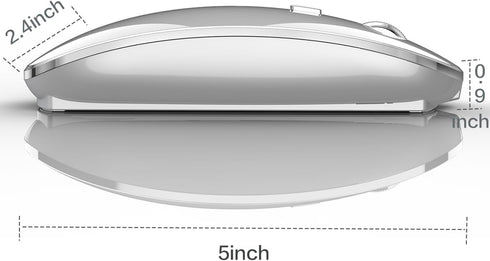 JETTA Wireless Mouse for MacBook Pro, Air, Laptop, Desktop, Chromebook, Win7/8/10/11, PC - Silver