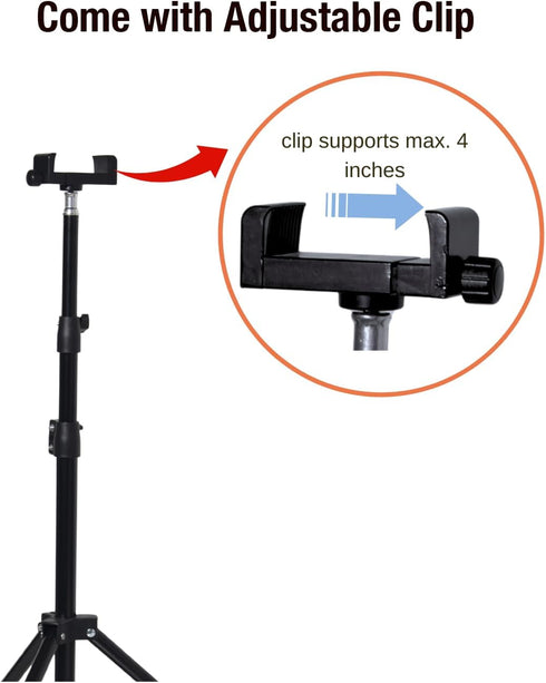 Fotoleey -1.2 Extendable Tripod Stand for Nex Playground Security Camera Phone Meters Ground Stand, with Phone Clip