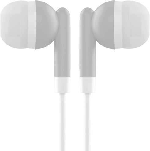 Maeline 10 Pack Bulk Earbuds - Gray with 3.5 mm Headphone Plug