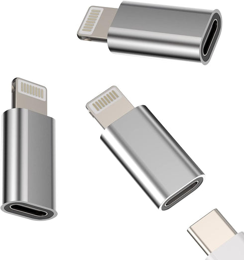 USB C Female to Lightning Male Adapter 3 Pack, Apple MFi Certified, Compatible with iPhone 14, 13, 12, 11, iPad Air,