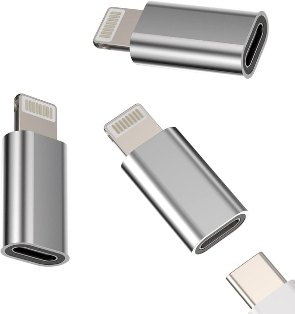 USB C Female to Lightning Male Adapter 3 Pack, Apple MFi Certified, Compatible with iPhone 14, 13, 12, 11, iPad Air,