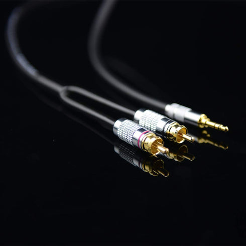 Primeda Audiophile Audio Cable Stereo 3.5mm Male to 2 RCA Male for MP3, CD, Speakers, Home Theater