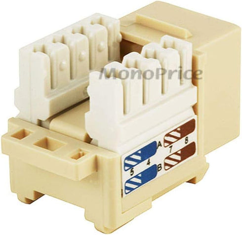Monoprice Cat6 Punch Down Keystone Jack for 22-24AWG Solid Wire, Beige