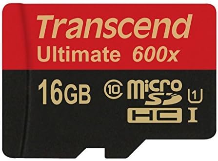 Transcend 16 GB MicroSDHC Class 10 UHS-I Memory Card with Adapter 90 Mb/s (TS16GUSDHC10U1)