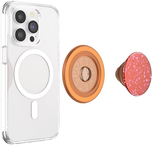 PopSockets Phone Grip with Expanding Kickstand, Compatible with MagSafe, Adapter Ring Included, Wireless Charging -