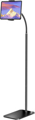 LanPavilion iPad Stand, Adjustable Tablet Floor Stand Metal Tablet Holder with Flexible Gooseneck,