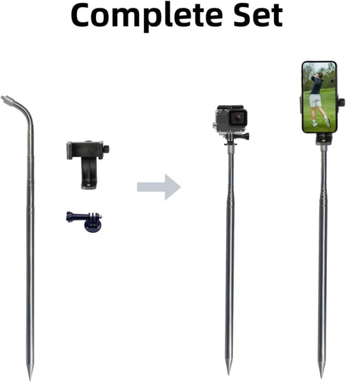 YKI Golf Monopod Stick, Portable Golf Selfie Stick for Recording Your Golf Swing, Golf Phone Holder for Training Aid