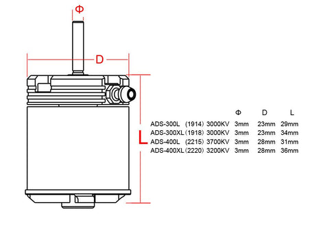 ADS-300L ADS300XL 3000KV (MW1918A) Brushless Water Cooled Metal Motor / Outrunner Cooling Motor Heat Dissipation for RC