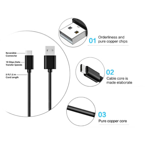 5FT USB C Fast Charger for Bushnell Phantom 2, Treblab HD77/HD-Max, Comiso E6 E26, Ampcaddy V3 Pro Max Speaker.