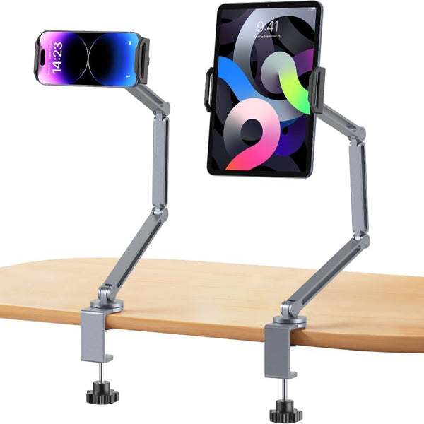 YICOSUN Tablet Arm Mount with Super Grip, Adjustable Foldable Holder & Heavy Duty