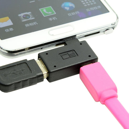chenyang Micro USB OTG Power Adapter, 2 in 1 Micro USB Male to USB 2.0 Female, 90 Degree Right Angled Connector