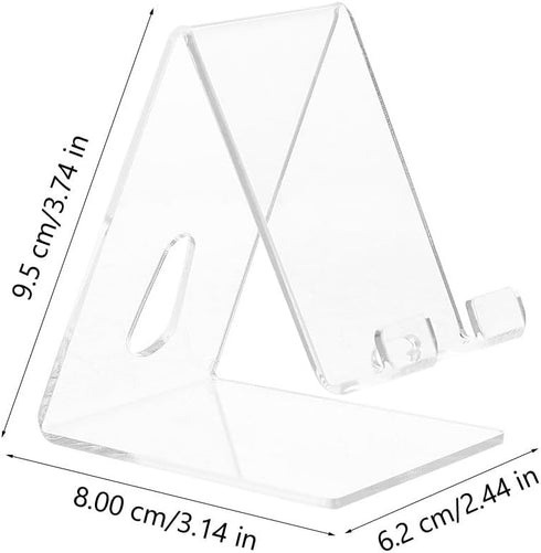 SKISUNO 2-Pack 3.74X3.14X2.32In Acrylic Mobile Phone Stand Transparent Cellphone Display Holder Desktop Phone Stand