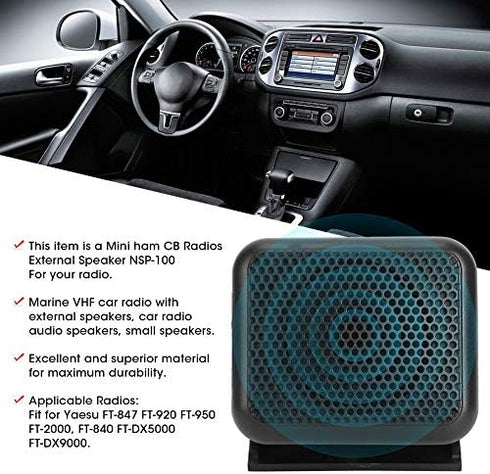 Keenso Car Radio External Speakers, NSP 100 Two Way Radio CB Speaker for Yaesu FT-847 FT-920 FT-950 FT-2000