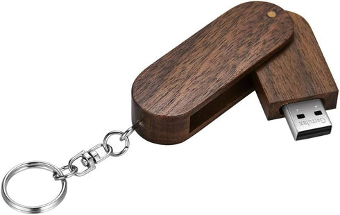 USB Flash Drive, Wooden USB2.0 Memory Stick, 8GB / 16GB / 32GB Date Storage Pendrive (8GB, Walnut Wood)