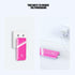 Q Slim 10000mAh Power Bank, Portable Charger with 4 Output External Battery Pack & Built-in AC Wall Plug (Pink)
