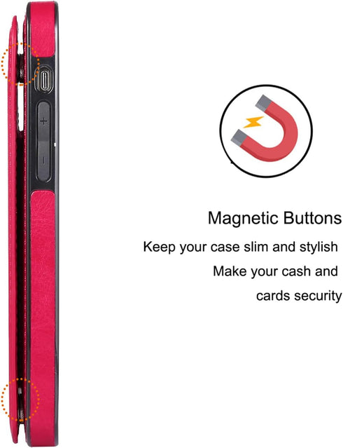 Compatible with iPhone 14 Pro Max 6.7” Wallet Case +1 Screen Protector, Slim Protective Case with Card Holder, PU