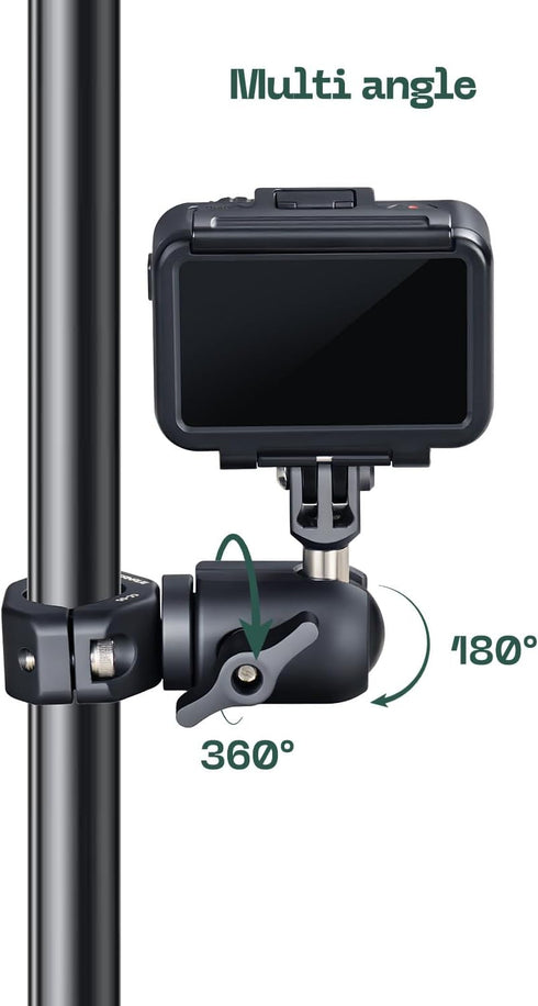 FANAUE 1" Action Camera Universal Ball Adapter with Handlebar Clamp Mount U-Bolt Base,B Size Ball Compatible Gopro Hero