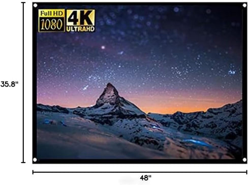 Eboxer 60 Inch, 4:3, Projector Screen, Foldable, Double Sided, for Home Theater Indoor Outdoor, Wall Mount or Frame