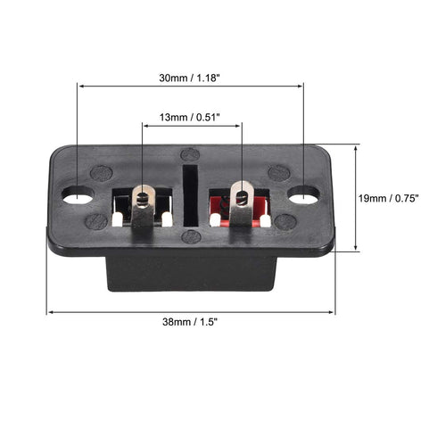 uxcell 2 Way Spring Speaker Terminal Clip Push Release Connector Cable Terminals Strip Block WP2-204 10Pcs