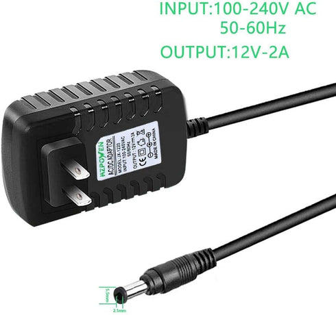 HZPOWEN 12V AC Replacement Adapter for Zyllion Back Neck Massage Pillow, Fit for shiatsu Neck Shoulder Massager Power