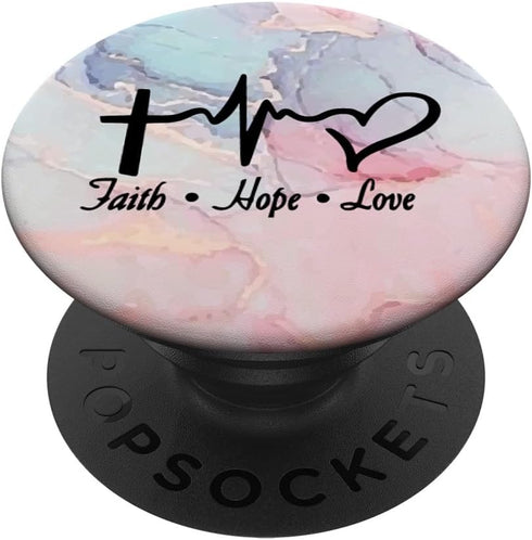 Faith Hope Love Christian Bible Verse Gifts for Women, Her Mom PopSockets Adhesive PopGrip