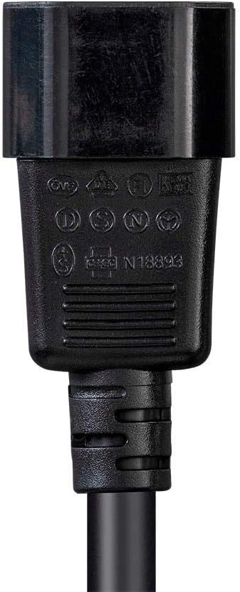 Monoprice Heavy Duty Power Cable - 2 Feet, Black, IEC 60320 C14 to C15