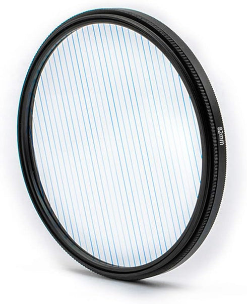 Prism Lens Filter 82mm, Starlight Glare Filter for Anamorphic Lens Flare Effect (Blue Linear Flares)