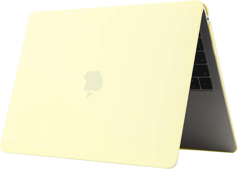 Se7enline Hard Shell Case Cover for MacBook Air 13 Inch 2018-2024 with Keyboard Cover, Mellow Yellow