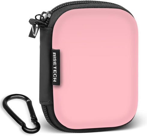 Earbud Case Holder, RISETECH Hard EVA Earphone Travel Case Headphone Small Zipper Pouch Compatible with Flash Drive, SD