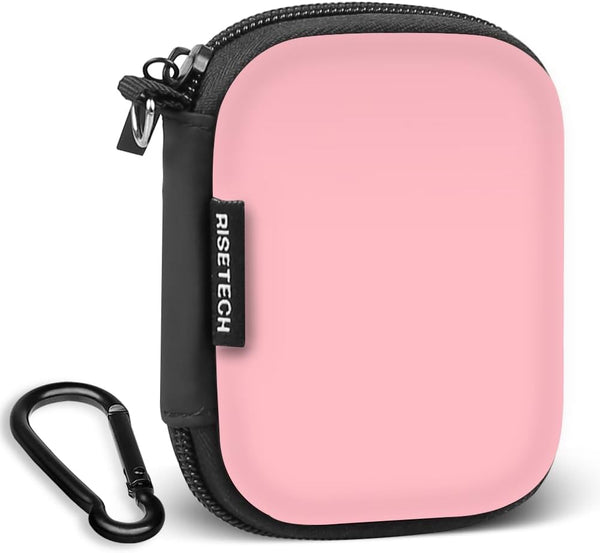 Earbud Case Holder, RISETECH Hard EVA Earphone Travel Case Headphone Small Zipper Pouch Compatible with Flash Drive, SD