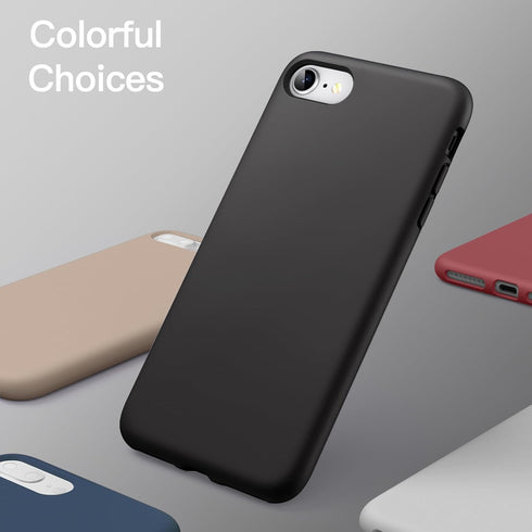 JETech Silicone Case for iPhone SE 3/2 (2022/2020), iPhone 8/7, 4.7-Inch, Black