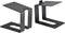 MECCANIXITY Desktop Speaker Stands - Metal Speaker Support with Vibration Absorption Pads, Black, Pack of 2