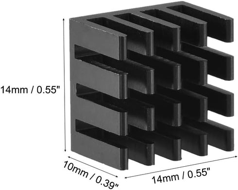 uxcell 5pcs Electronic Radiators Heatsink for MOS GPU IC Chip Black 14 x 14 x 10 mm
