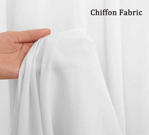 White Wedding Arch Draping Fabric, 29" x 20FT Sheer Chiffon Drapes for Bridal Shower, Engagement Ceremony, Party