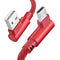 Micro USB Android Cable, KSun.Y (2 Pack 3FT) Right Angled Fast Charging Cord for Samsung Galaxy, Motorola (Red)