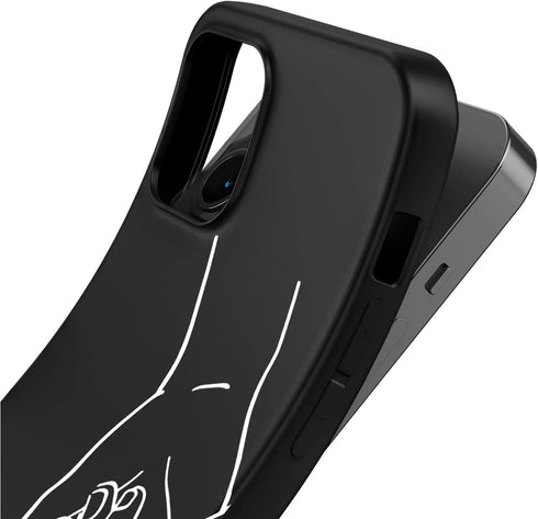 Black Matching Phone Cases for iPhone 14 Pro Max 6.7 inch, Couples Holding Hands Cover, Cute Always and Forever,