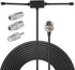 DORHEA FM Dipole Antenna Adhesive Mount with 3 Connector Adapters for TV Radio