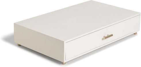 U Brands Juliet Monitor Stand, Office Organization Supplies, White and Gold, 1 Count