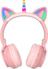 Unicorn Kids Headphones for Girls, Foldable Bluetooth Headphones for Toddlers, Light Up Wireless Headphones, Birthday
