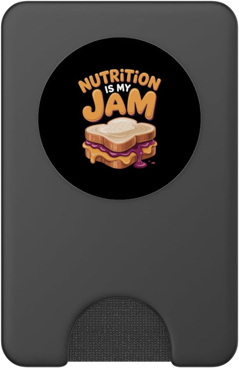 Happy Spread Studio Nutrition is My Jam Cute Breakfast Pun PopSockets PopWallet for MagSafe