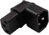 IEC C14 to C13 Power Adapter, PDU Plug/Socket Down 90 Degree, 2 Pack for LCD Wall Mount TV