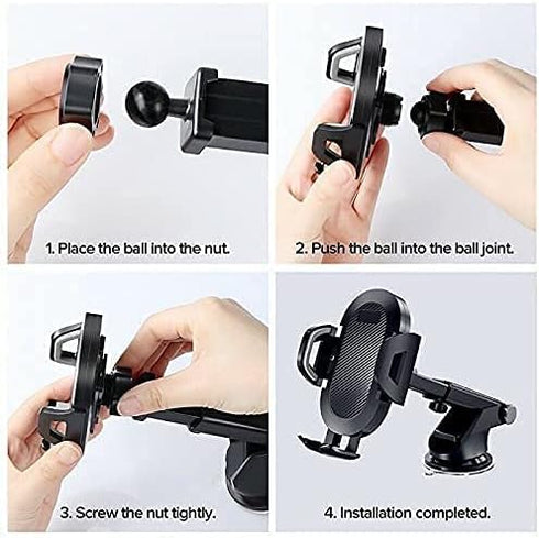 LEEMASING 360 Universal Phone Holder Adjustable Windshield Dashboard Sticky Pad Stand Car Mount Strong Suction
